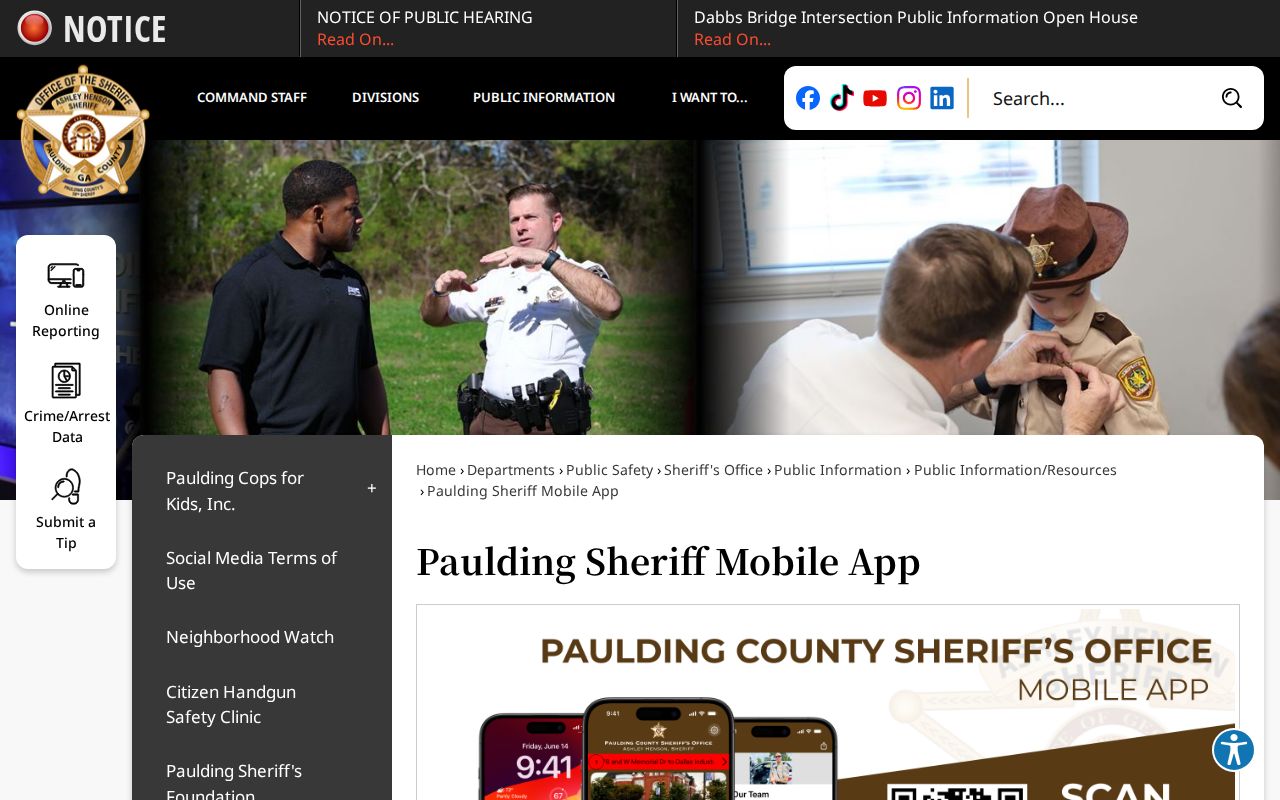 Paulding County sheriff mobile access for 24 hour release records